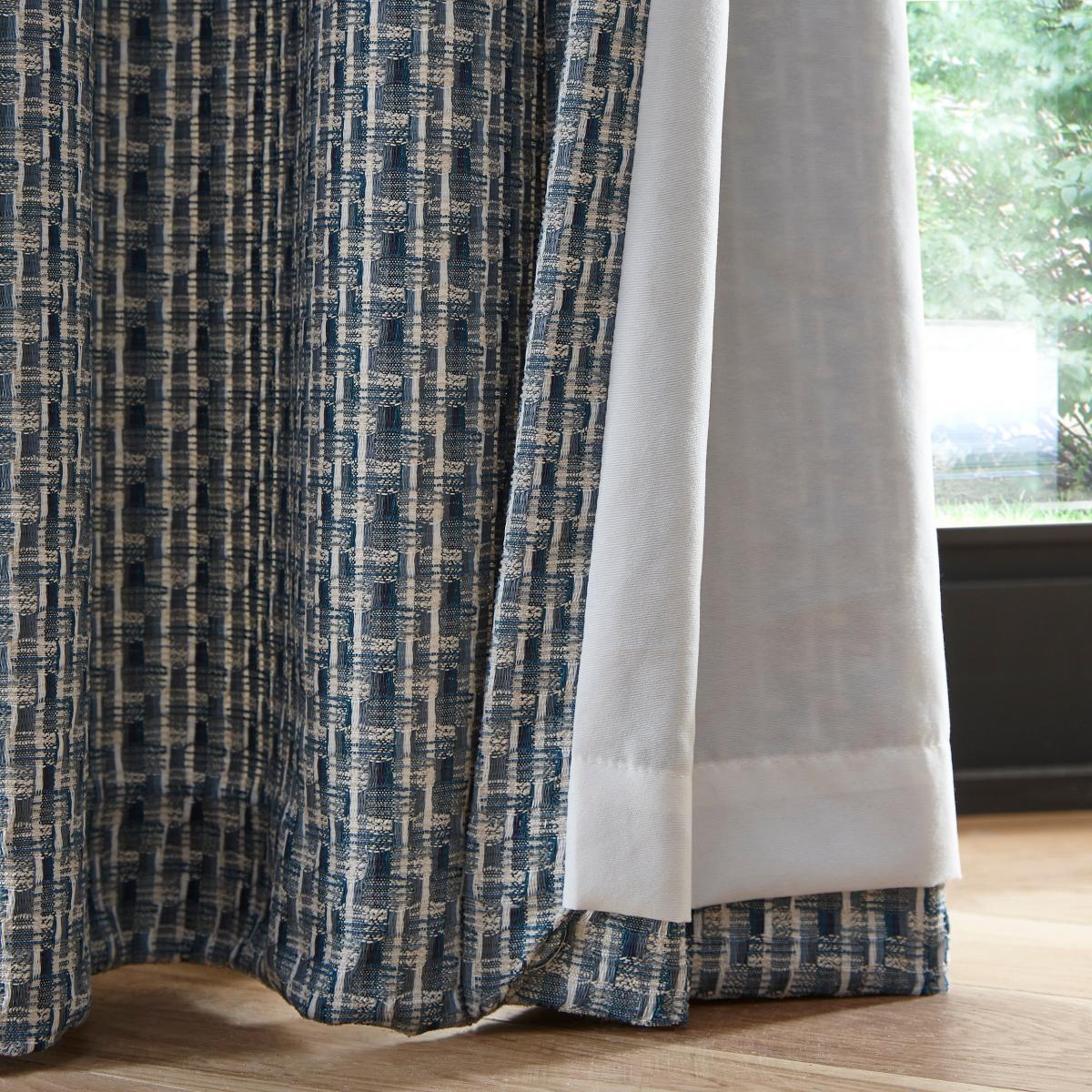 Ryder Check Blue Eyelet Curtains Blue – image 6