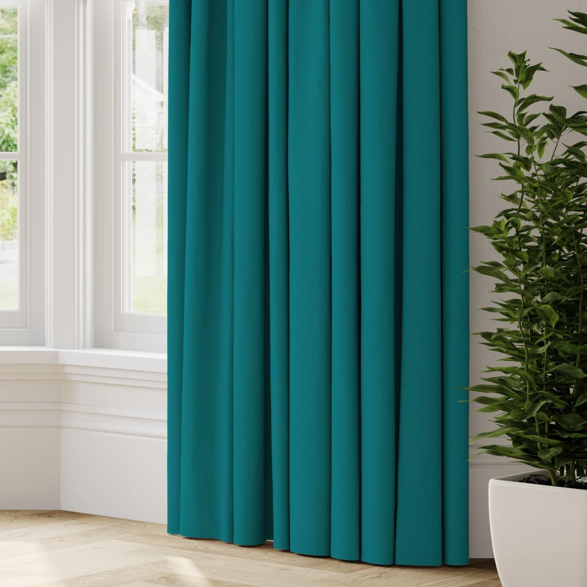 Panama Cotton Made to Measure Curtains Panama Peacock – image 2