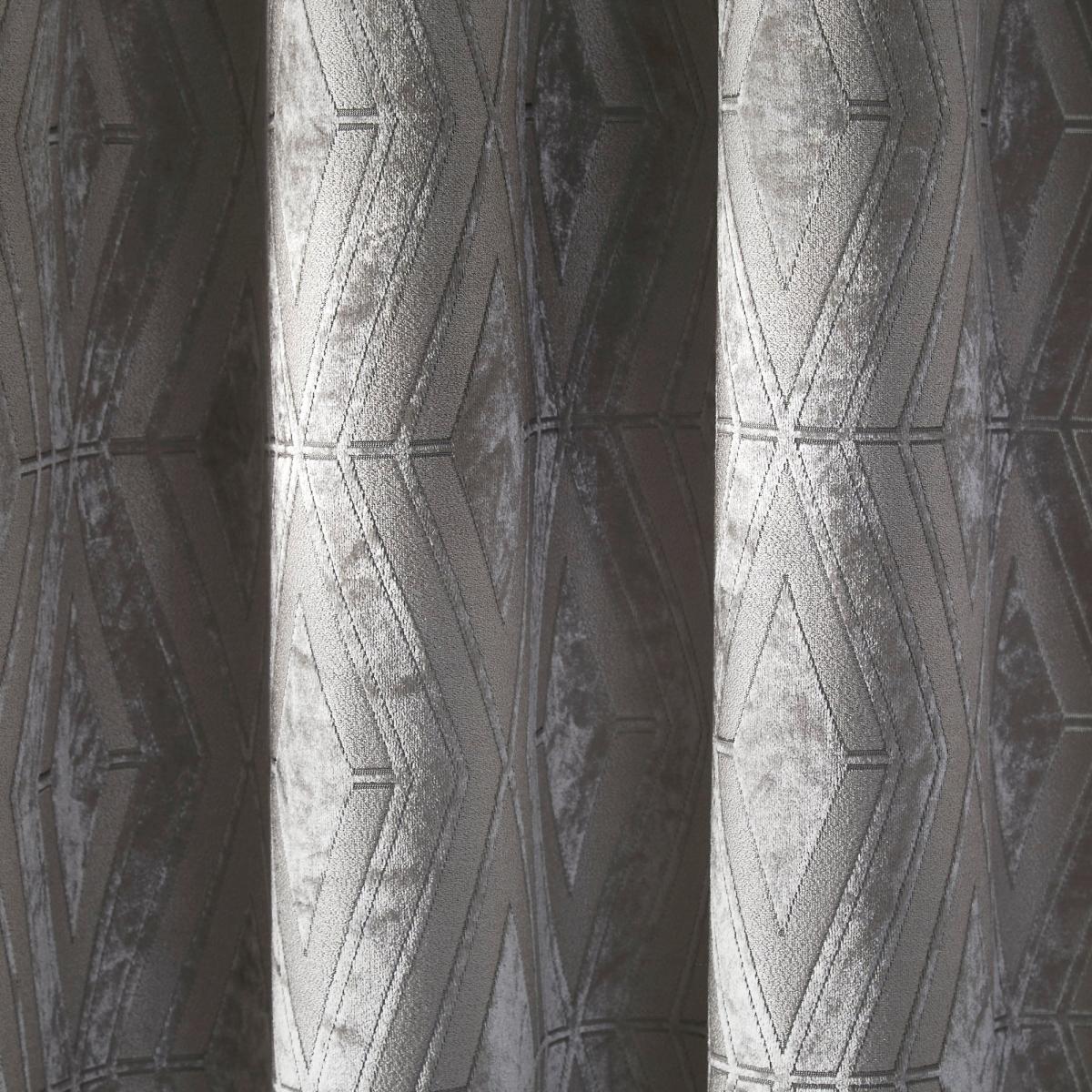 Curtina Marco Jacquard Silver Eyelet Curtains Silver – image 3