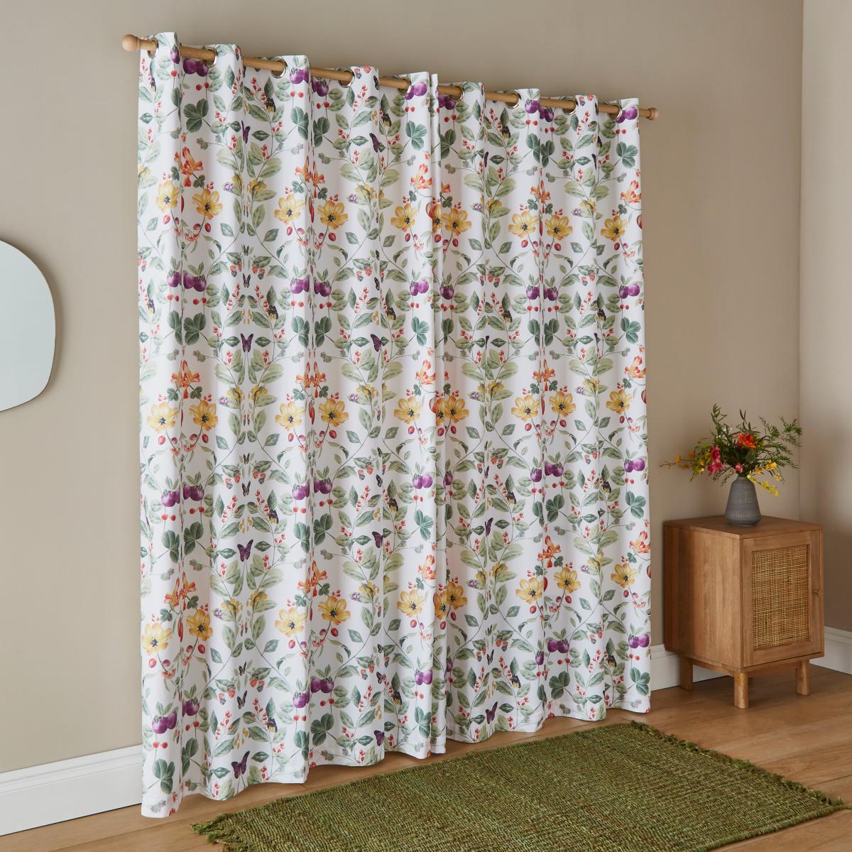 Autumn Botanical Sage Green Blackout Eyelet Curtains Green – image 3