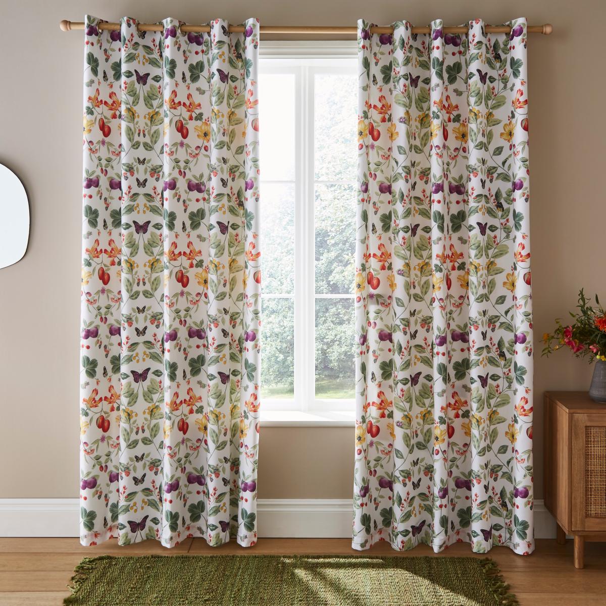 Autumn Botanical Sage Green Blackout Eyelet Curtains Green – image 4