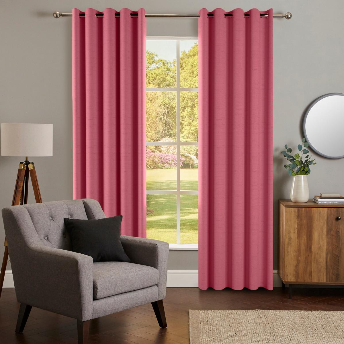 Nova Fuchsia Blackout Eyelet Curtains Pink – image 2