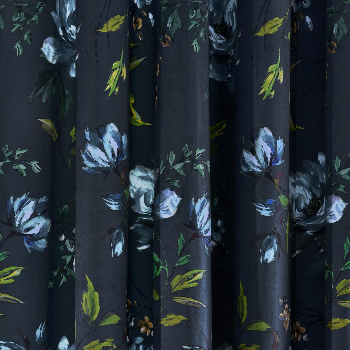 Charm Floral Midnight Blue Eyelet Curtains Blue and Green – image 2