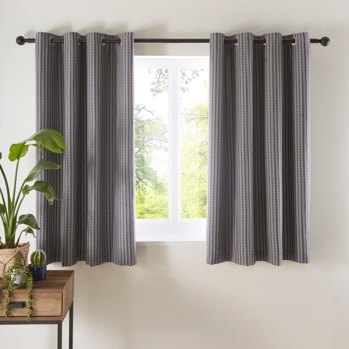 Grafton Navy Eyelet Curtains Navy Blue – image 5