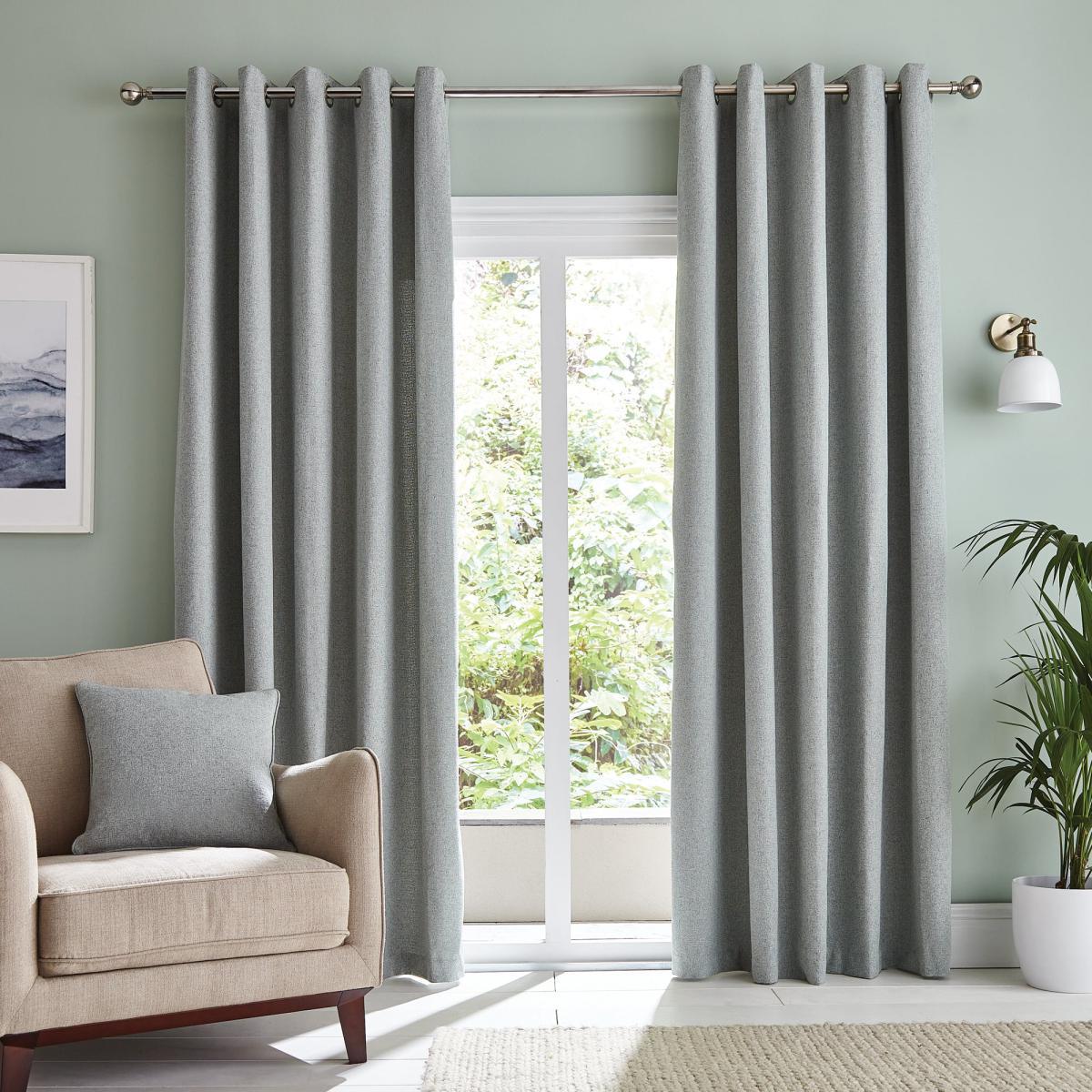 Bondi Mineral Eyelet Curtains Grey – image 2
