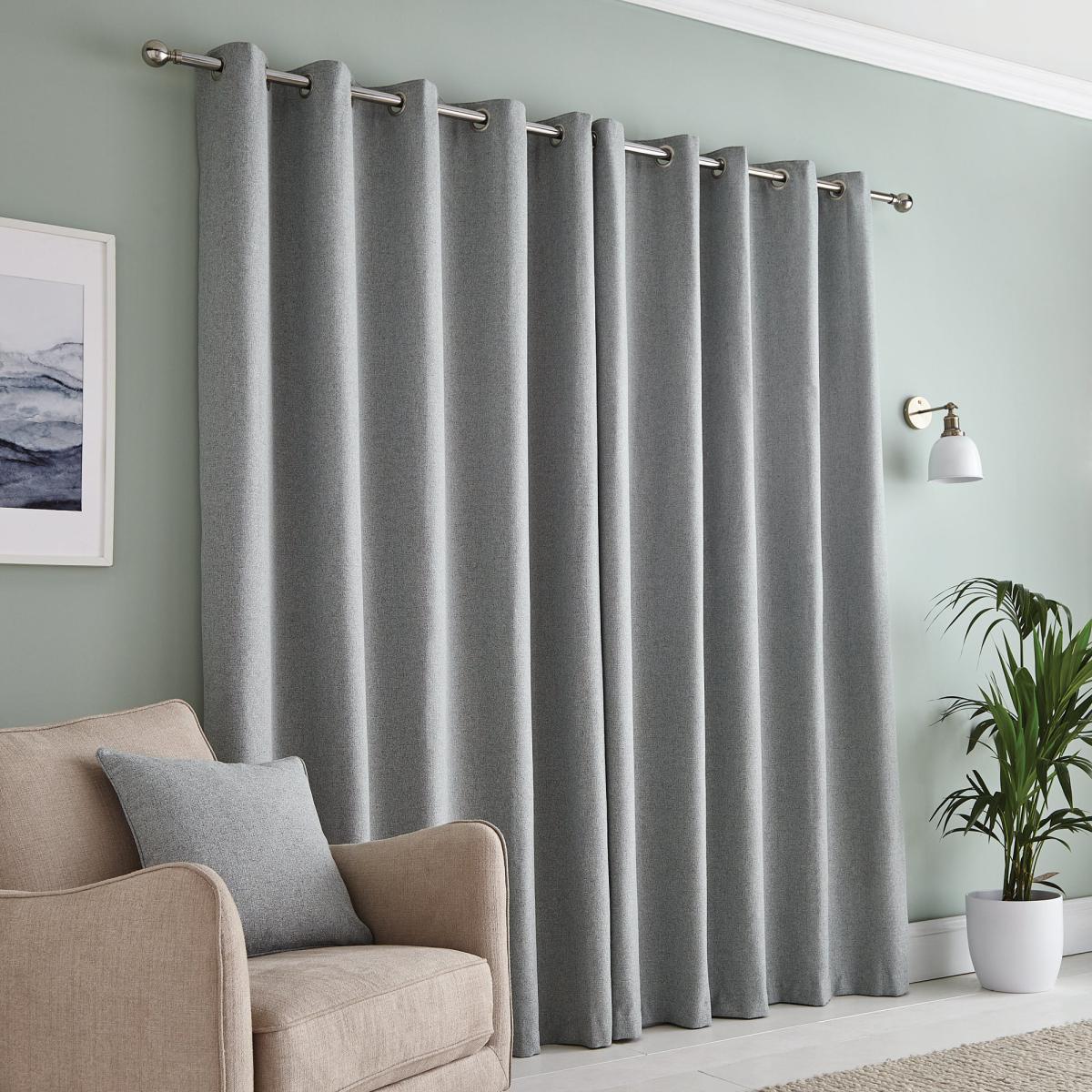 Bondi Mineral Eyelet Curtains Grey – image 3