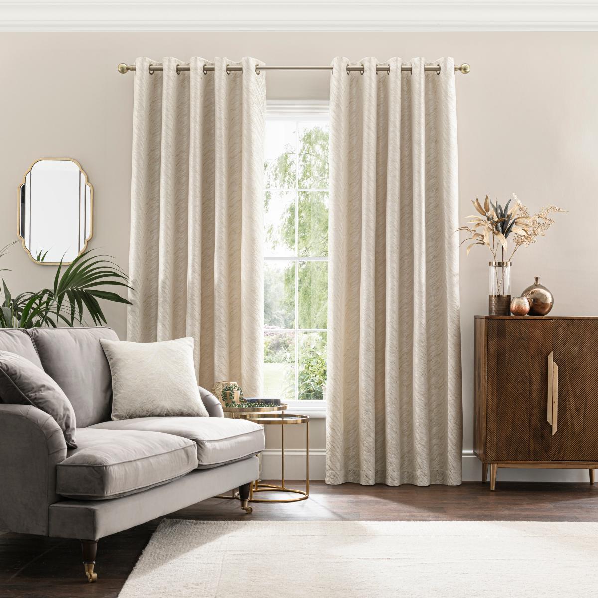 Flame Eyelet Curtains Natural Natural – image 2