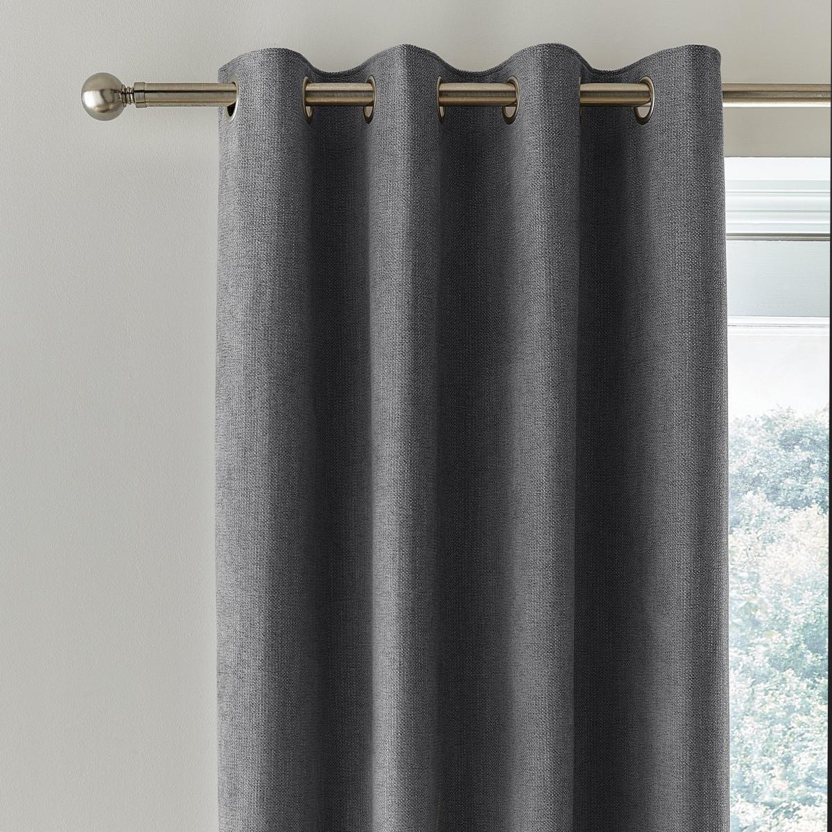 Wynter Charcoal Thermal Eyelet Door Curtain Charcoal – image 3