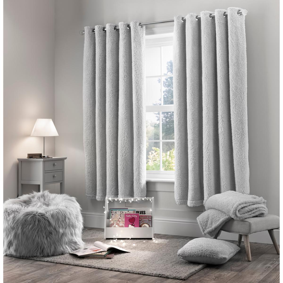 Teddy Bear Grey Eyelet Curtains Teddy Grey – image 2