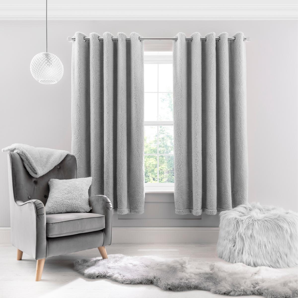 Teddy Bear Grey Eyelet Curtains Teddy Grey – image 3