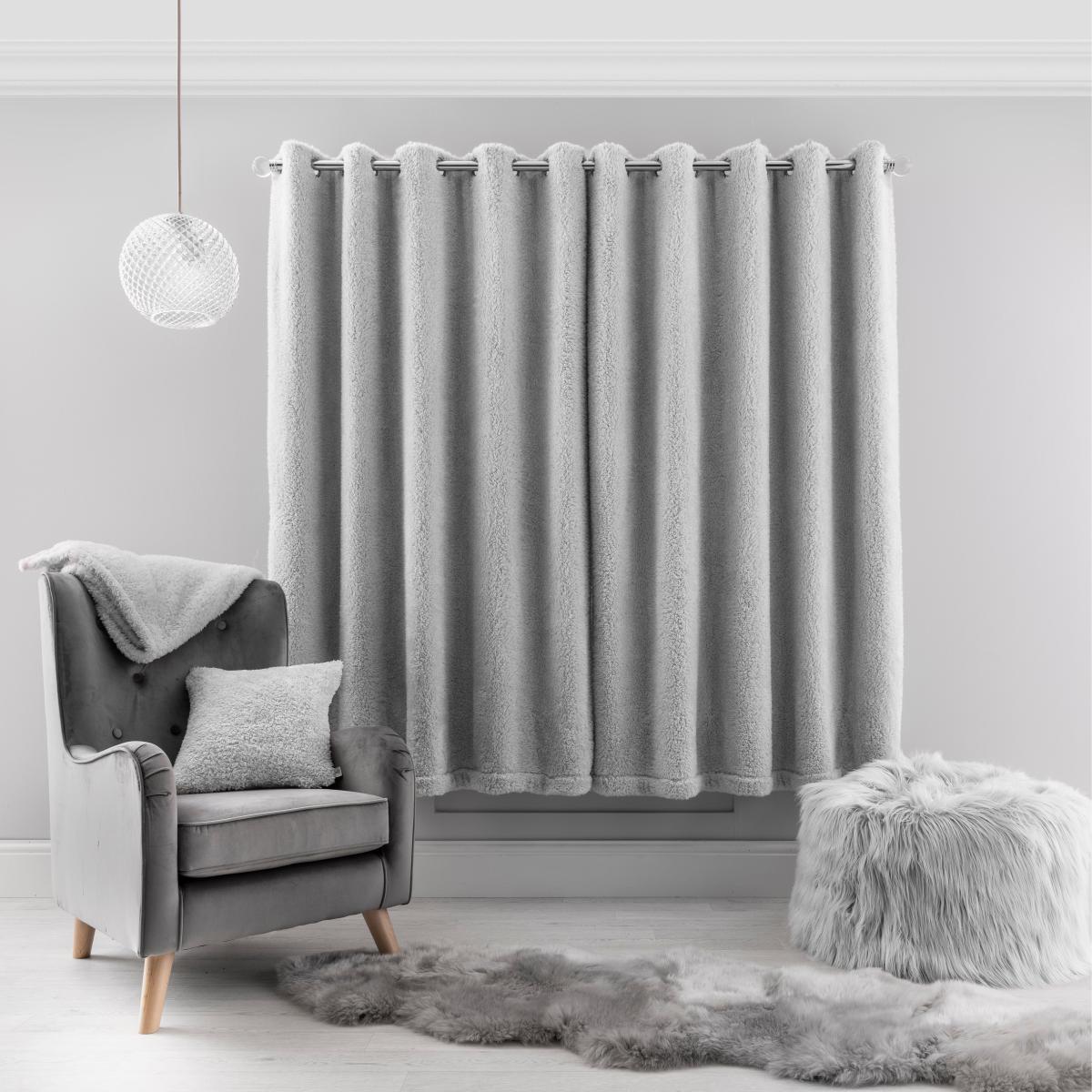 Teddy Bear Grey Eyelet Curtains Teddy Grey – image 4