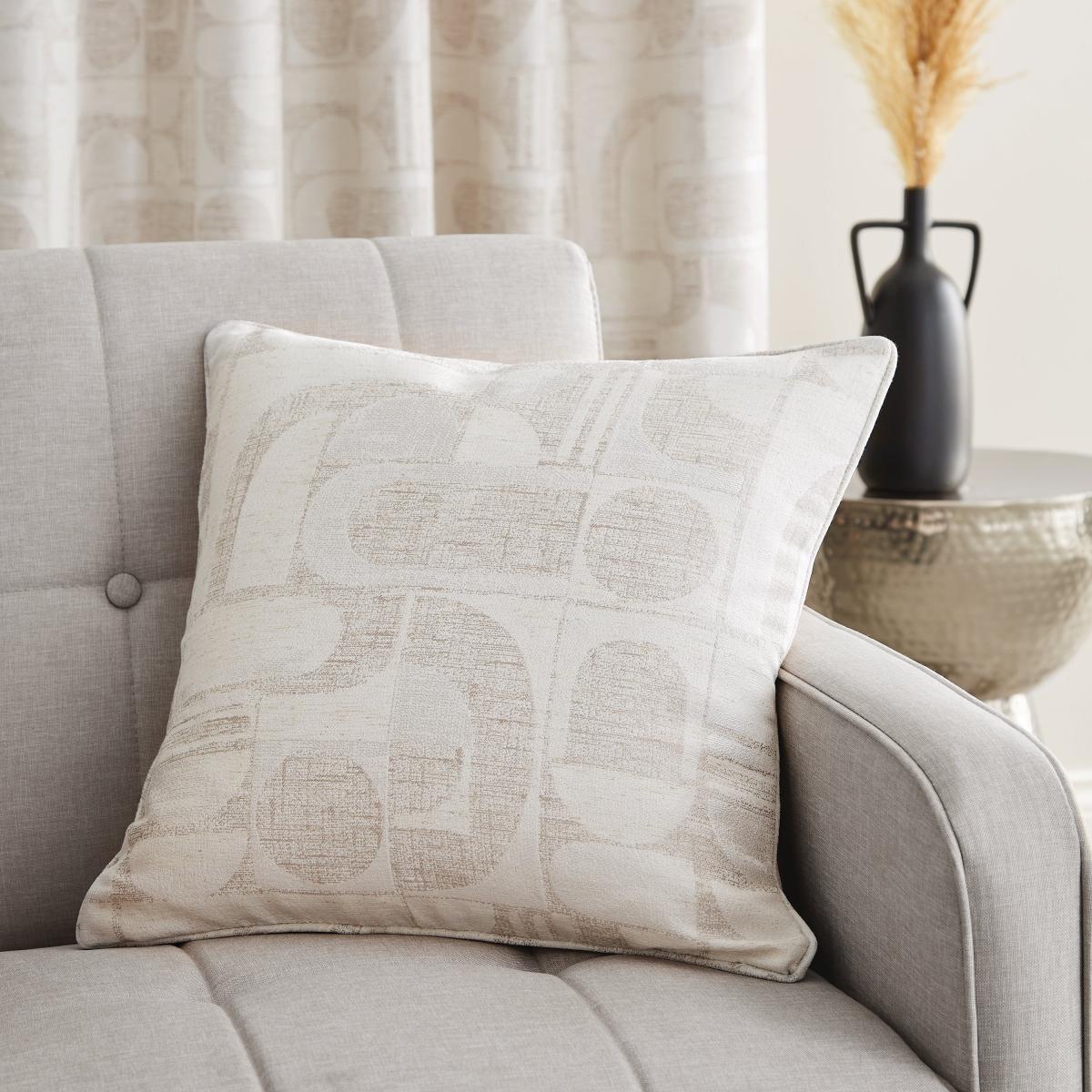 Elements Curves Jacquard Sandstone Eyelet Curtains Sandstone – image 5