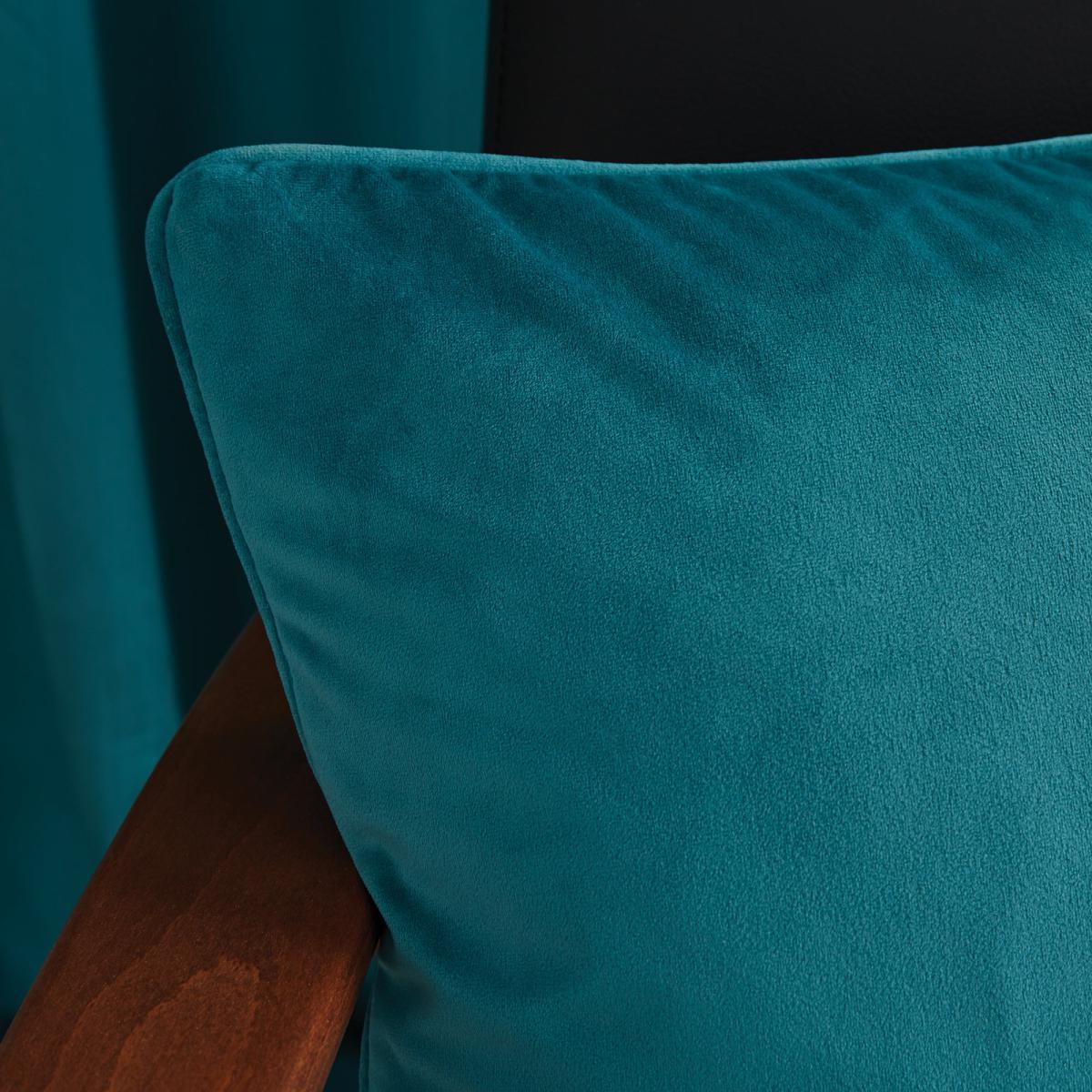 Ashford Teal Velour Eyelet Curtains Blue – image 6