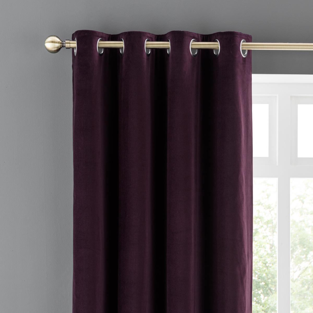 Clara Aubergine Eyelet Curtains Aubergine (Purple) – image 2