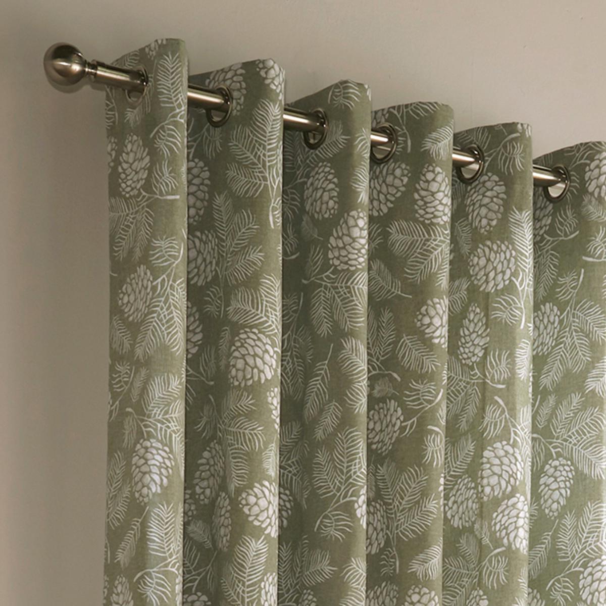 Irwin Sage Eyelet Curtains Green and White – image 1