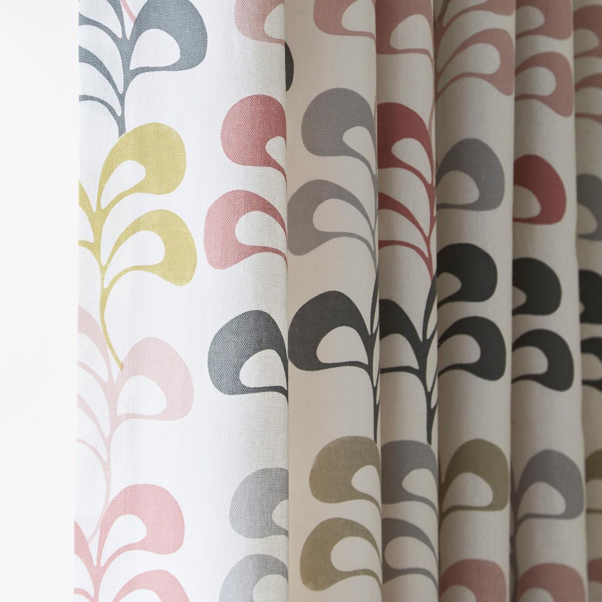 Helena Springfield Liv Blush Lined Eyelet Curtains Blush, Grey and Yellow – image 4
