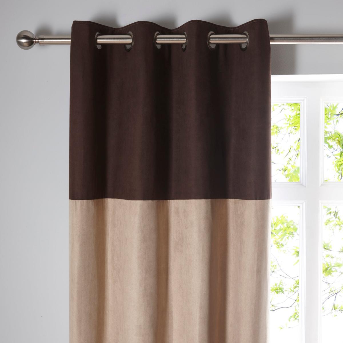 Suede Reversible Chocolate Eyelet Curtains Brown – image 6