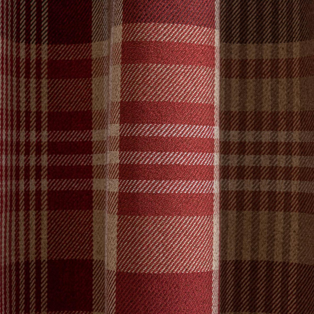 Caldonia Check Red Eyelet Curtains Red – image 5