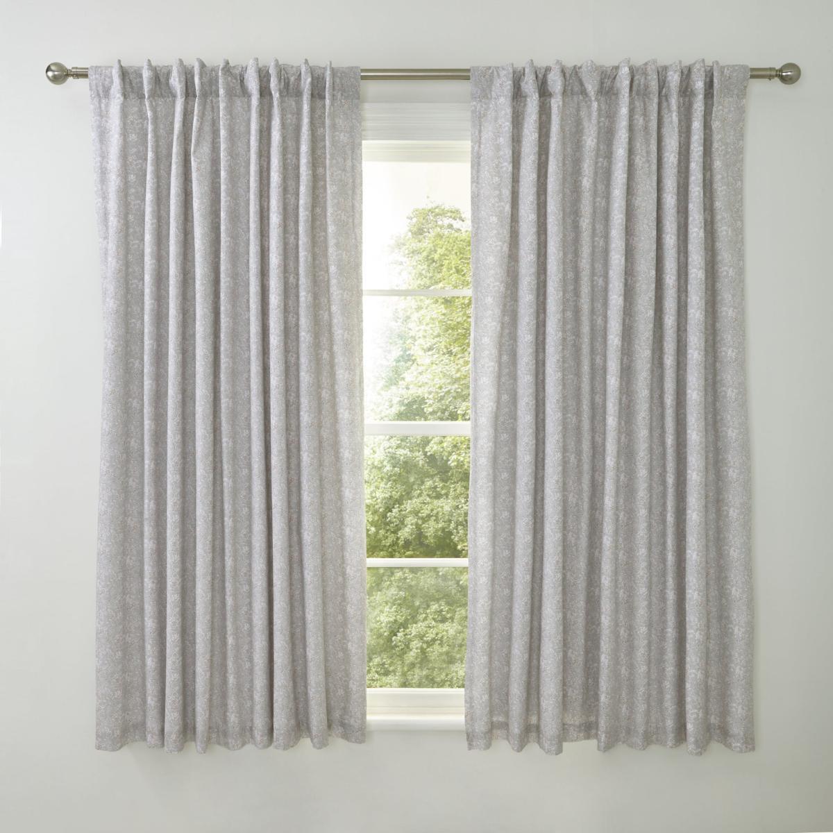 Jessa Pink Blackout Tab Top Curtains Pink, Grey and White – image 2