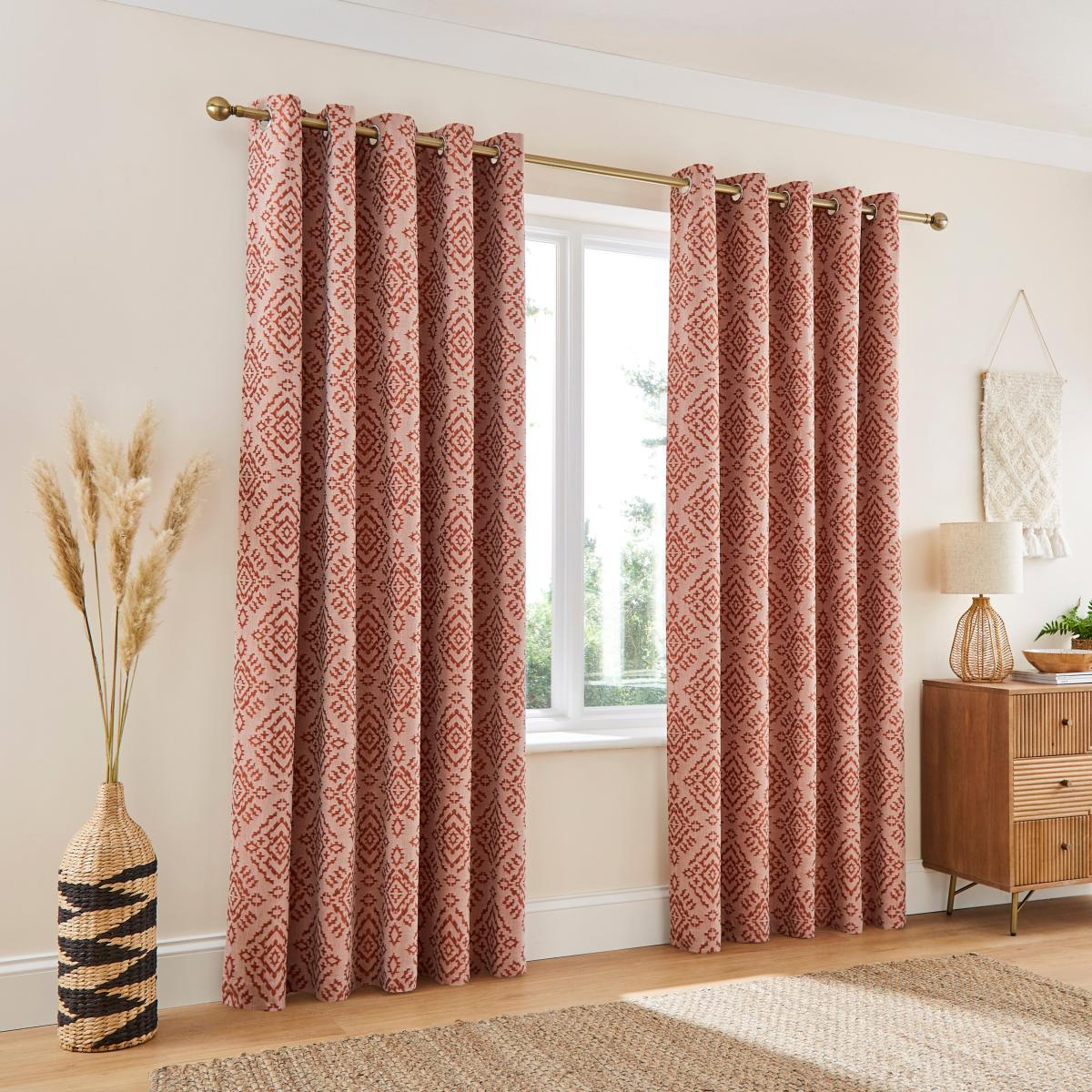 Azira Butterscotch Blackout Eyelet Curtains Butterscotch (Orange) – image 2