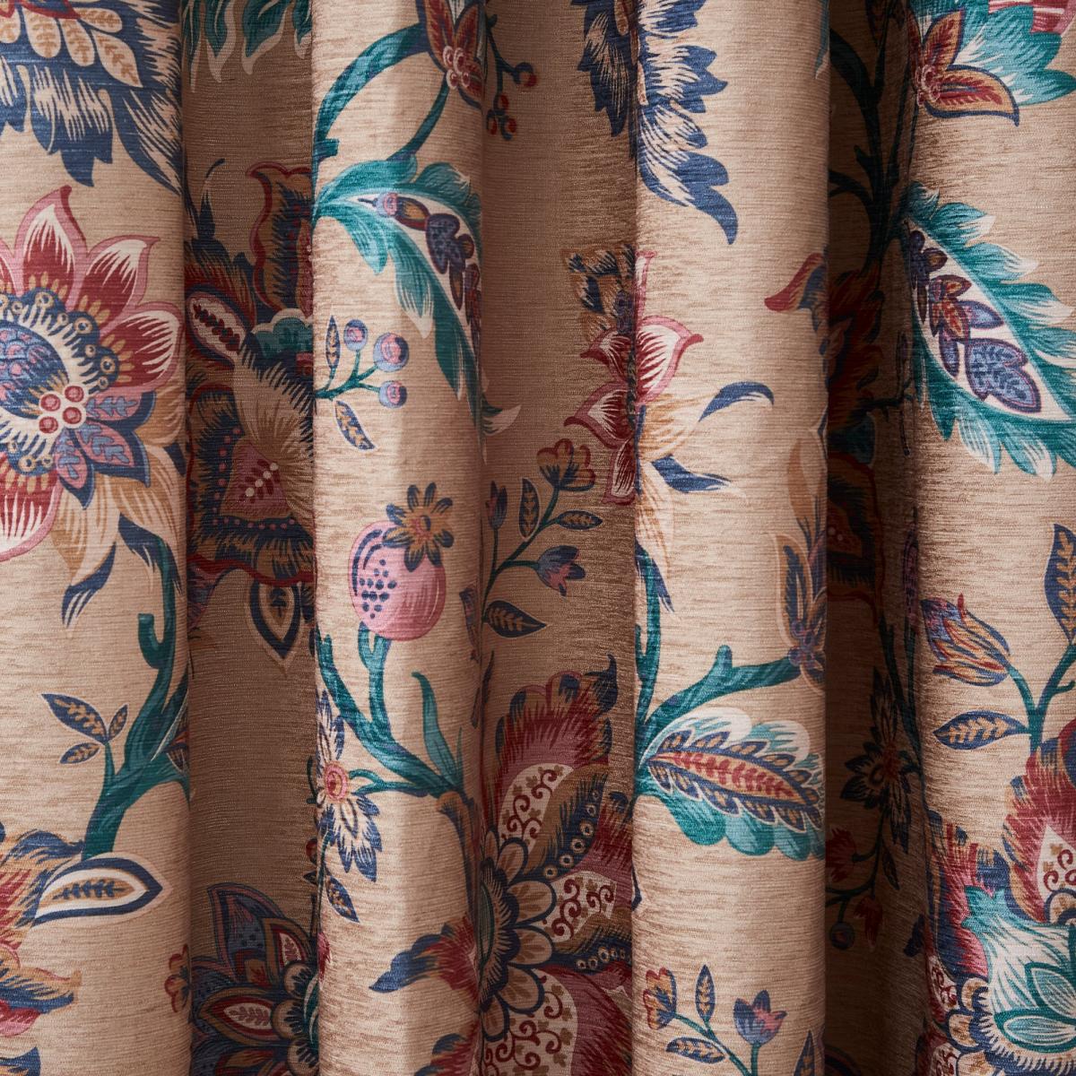 Jacobean Gold Eyelet Curtains Gold – image 3