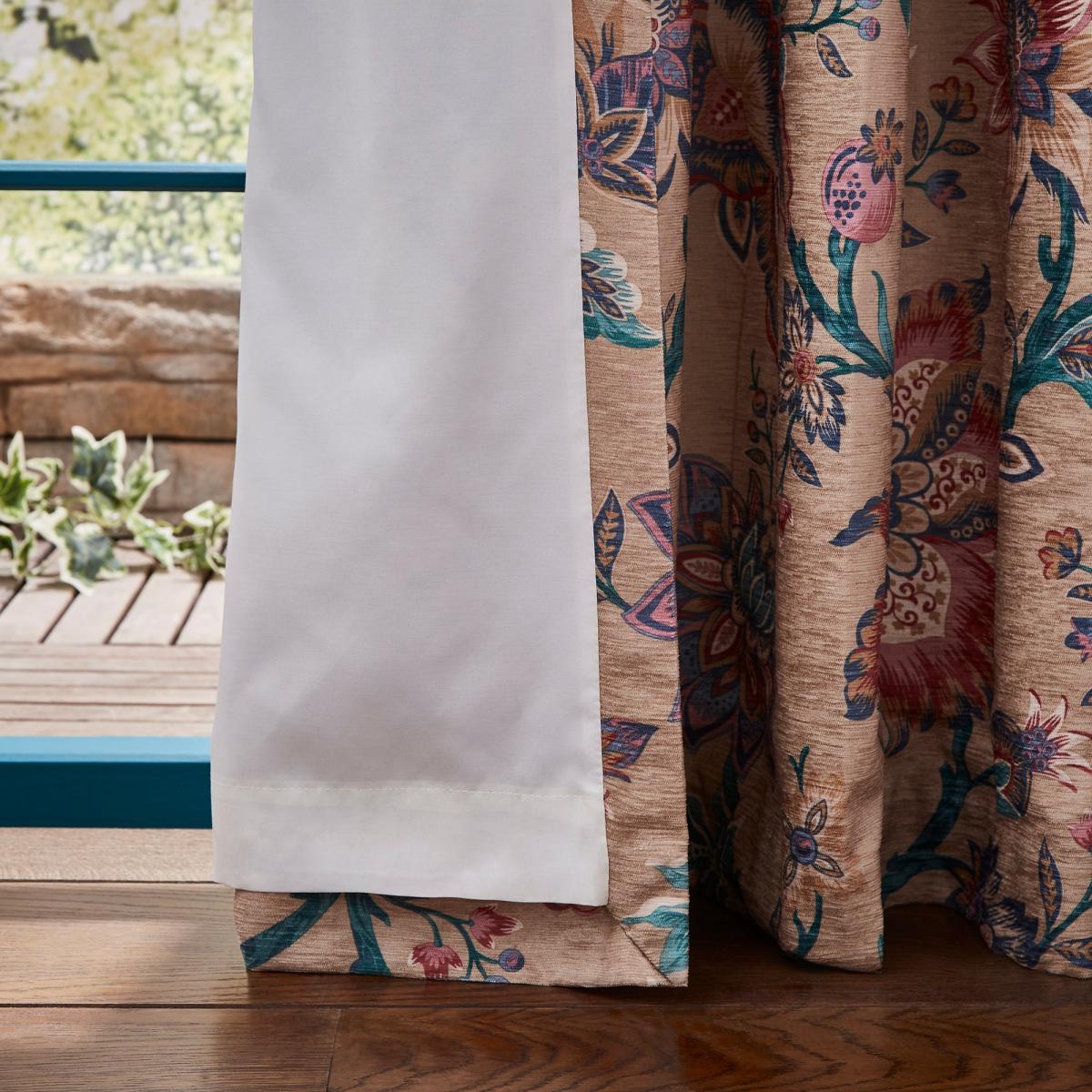Jacobean Gold Eyelet Curtains Gold – image 5