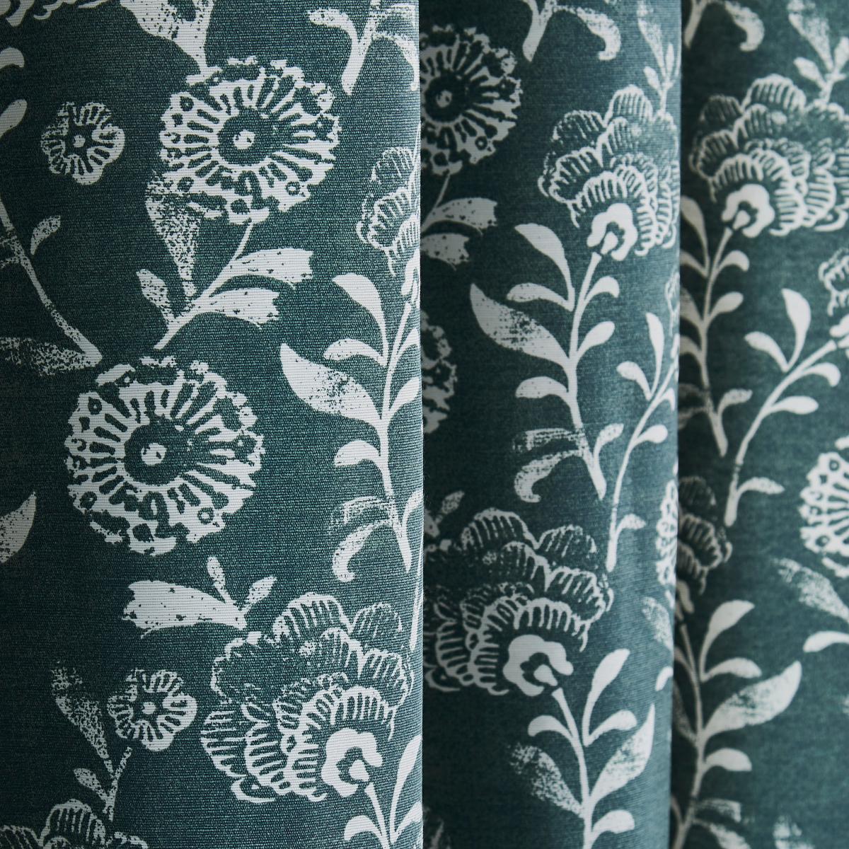 Maeva Blue Eyelet Curtains Blue – image 3