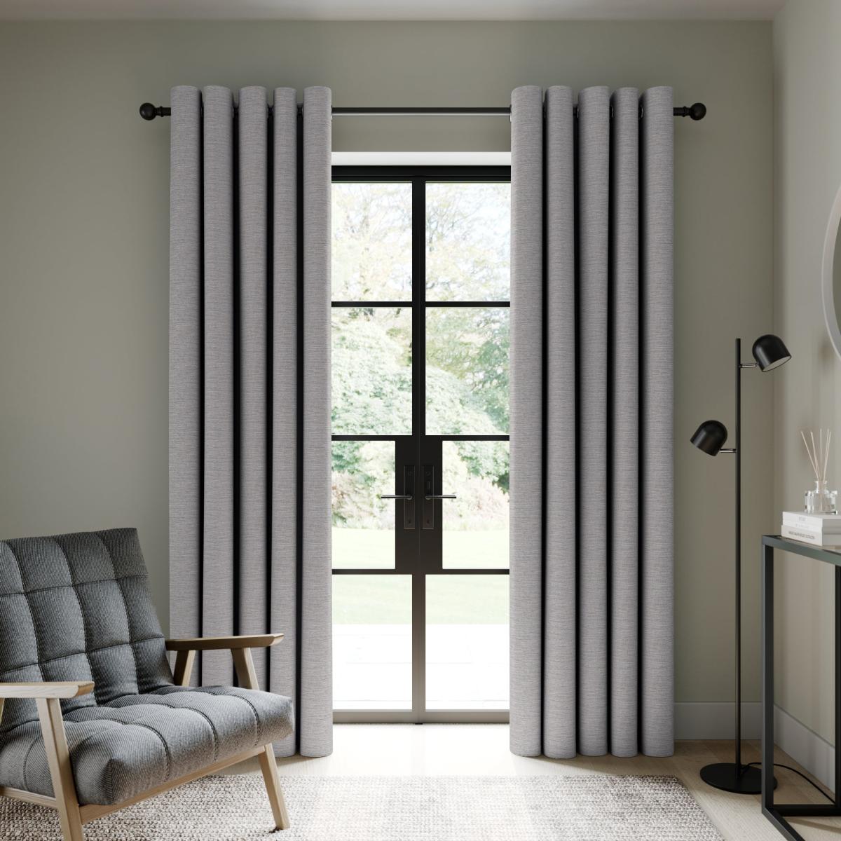 Bamboo Mix Monochrome Eyelet Curtains Bamboo Mix Monochrome – image 2