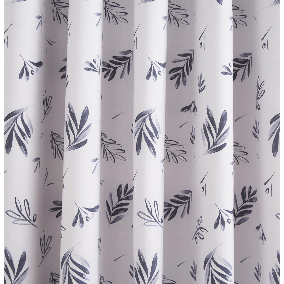 Portree Leaf Blackout Eyelet Curtain Ink (Blue) – image 3