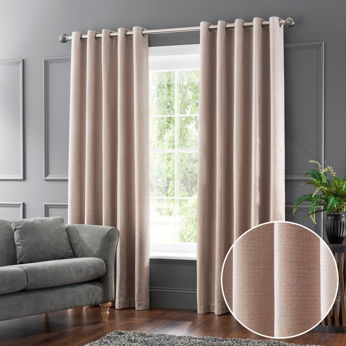 Newby Natural Eyelet Curtains Brown – image 3