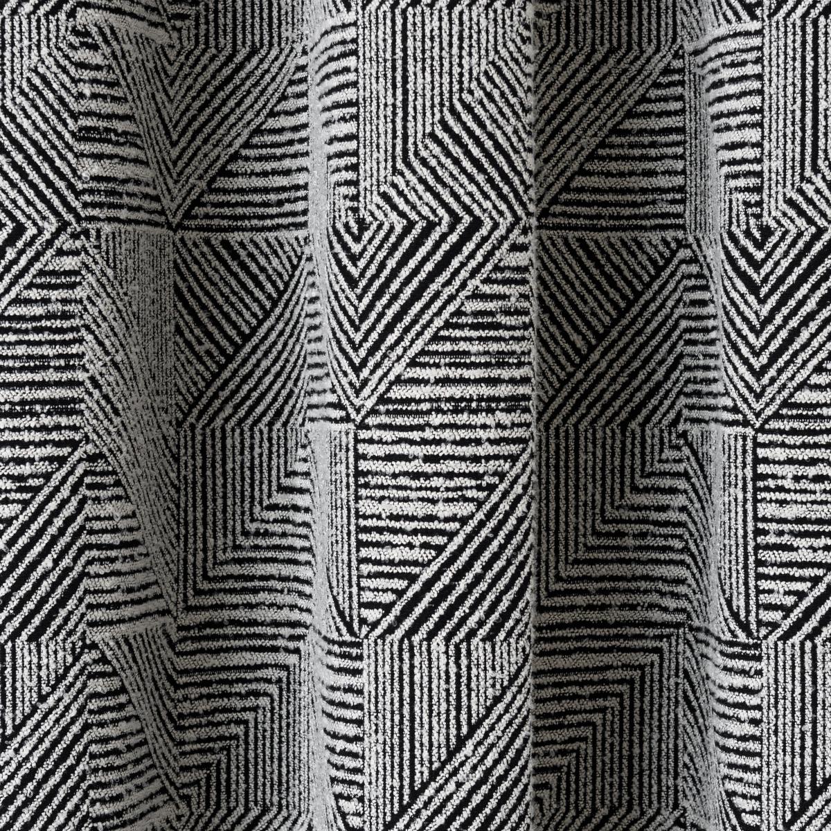 Geometric Tile Boucle Black Thermal Eyelet Curtains Black – image 3