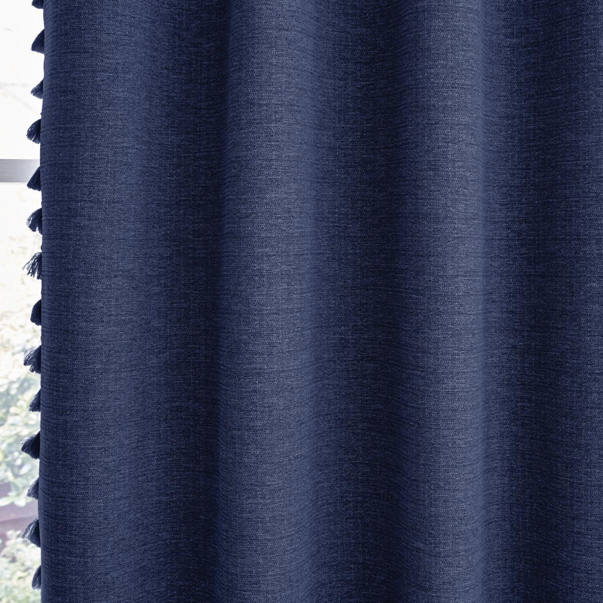 Tassel Navy Eyelet Curtains Navy Blue – image 5
