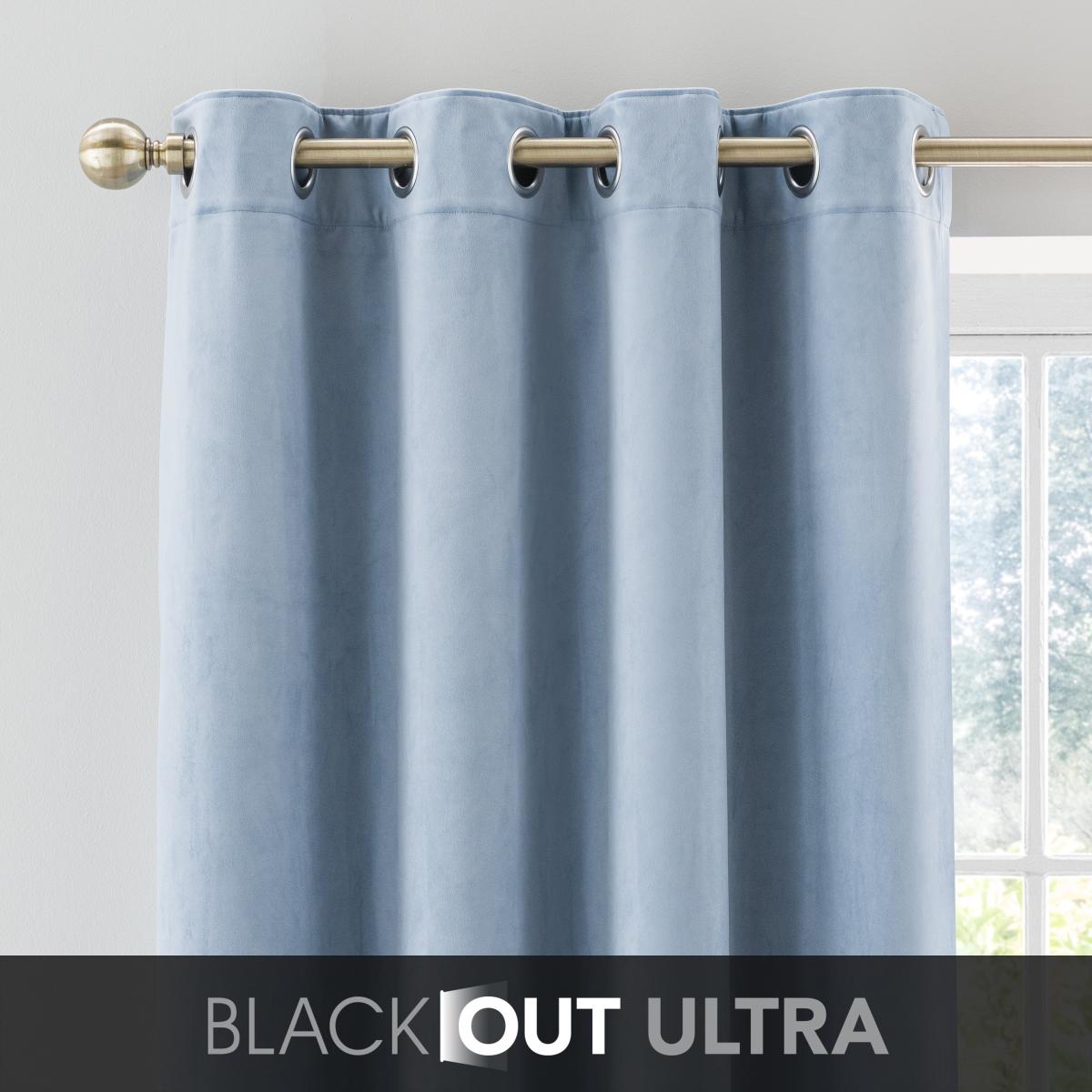 Isla Ultra Blackout Eyelet Curtains Ashley Blue – image 2
