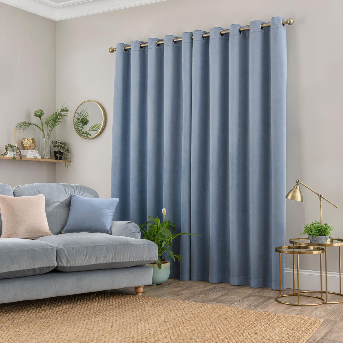 Isla Ultra Blackout Eyelet Curtains Ashley Blue – image 4
