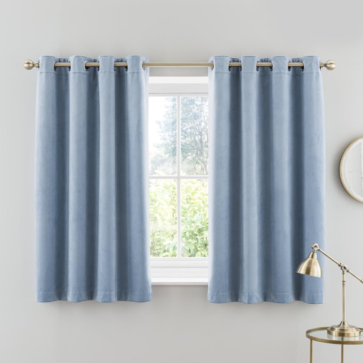 Isla Ultra Blackout Eyelet Curtains Ashley Blue – image 5