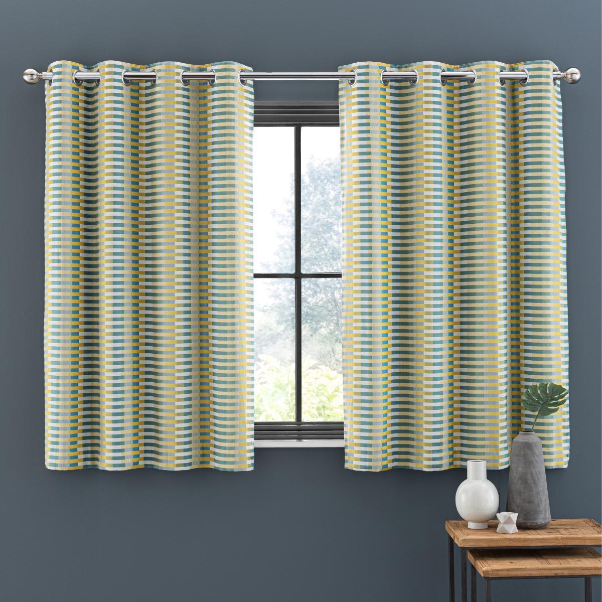Elements Kansas Stripe Chartreuse Eyelet Curtains Chartreuse – image 4