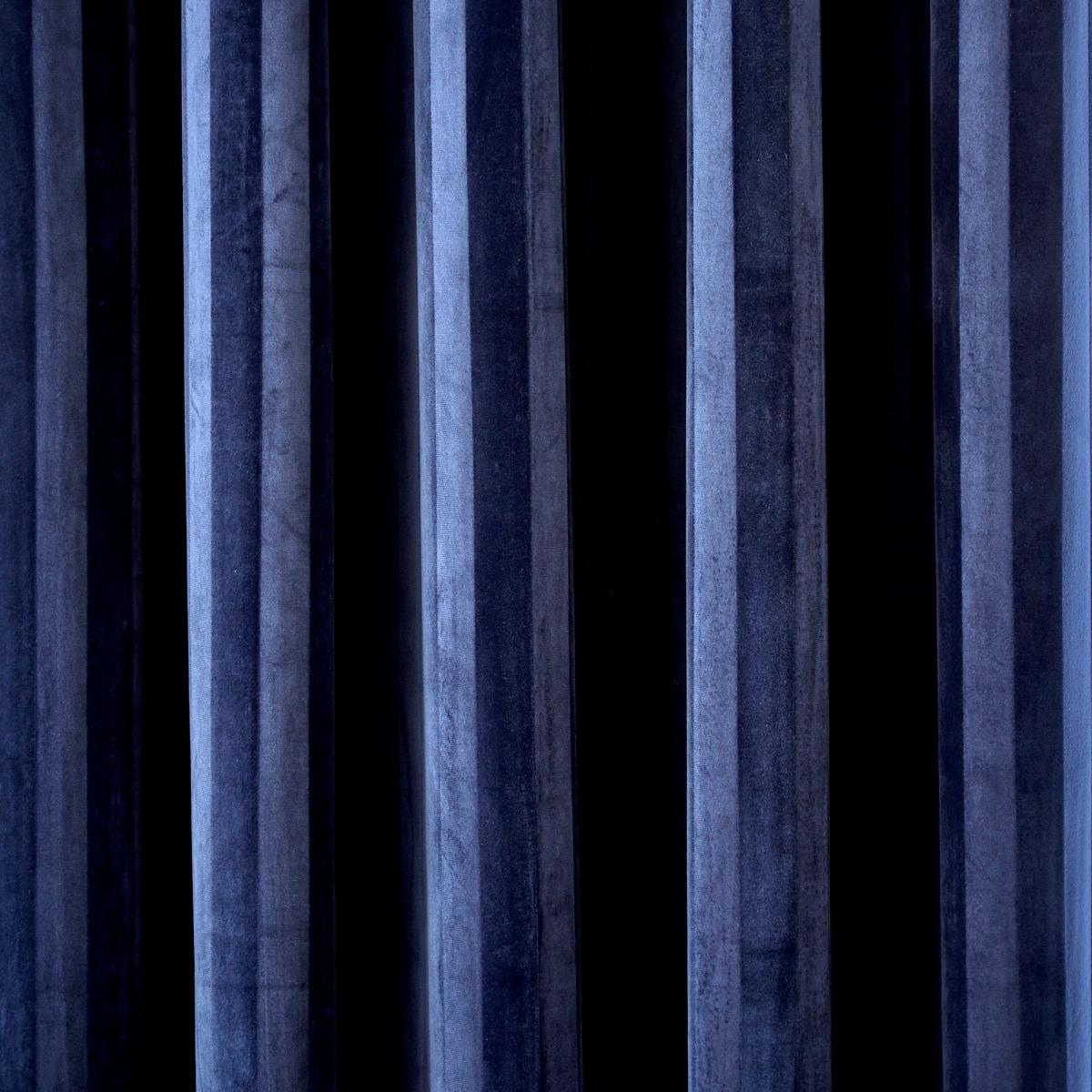 Hotel Velour Navy Stripe Blackout Eyelet Curtains Luxe Navy – image 2