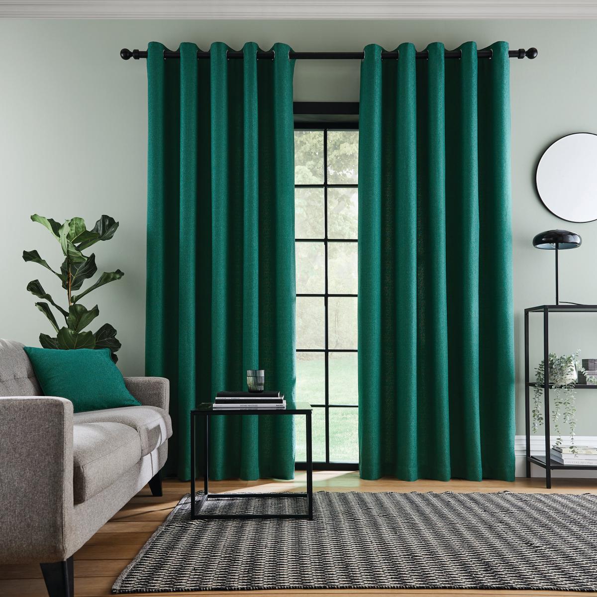 Bondi Emerald Eyelet Curtains Emerald – image 2