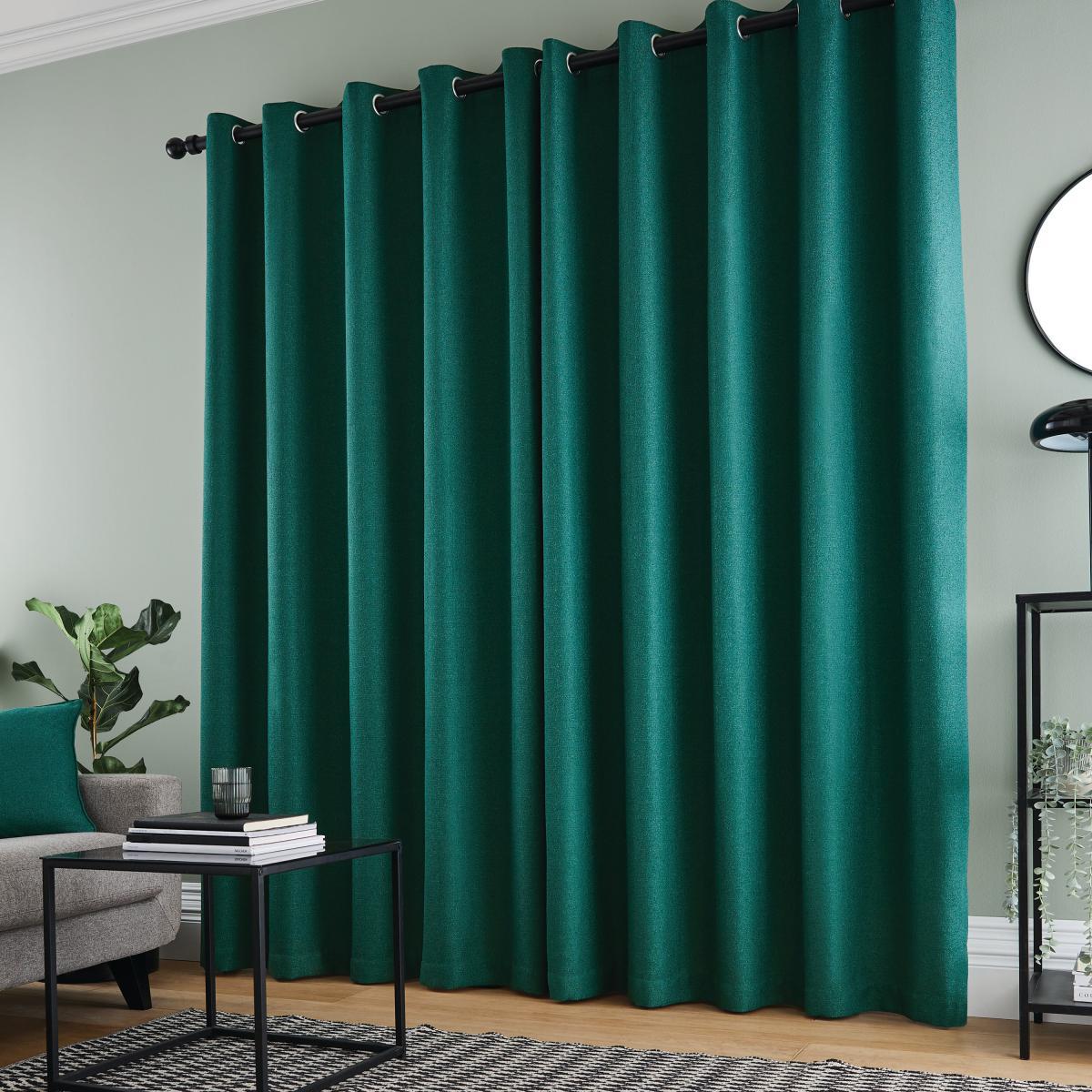 Bondi Emerald Eyelet Curtains Emerald – image 3