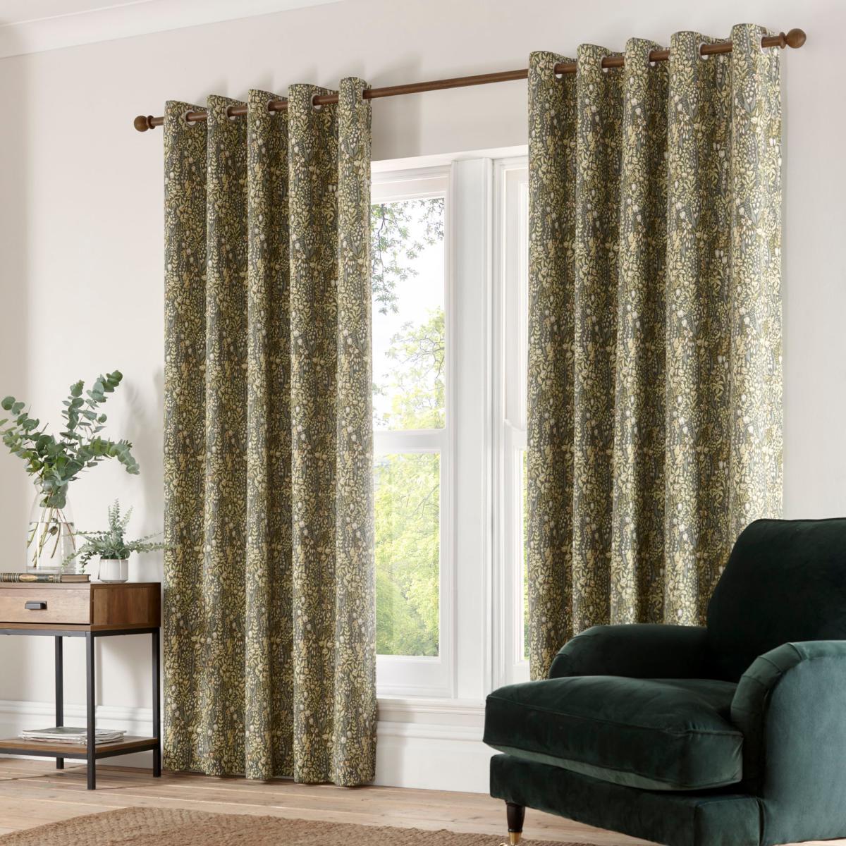 Brampton Green Eyelet Curtains Green – image 2