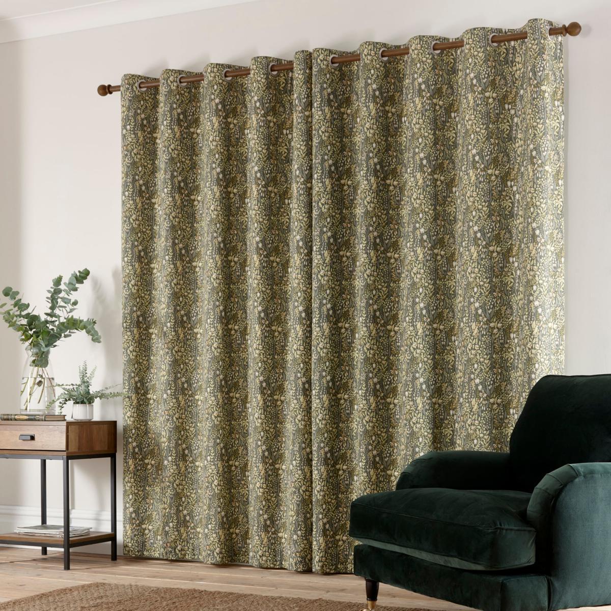 Brampton Green Eyelet Curtains Green – image 3