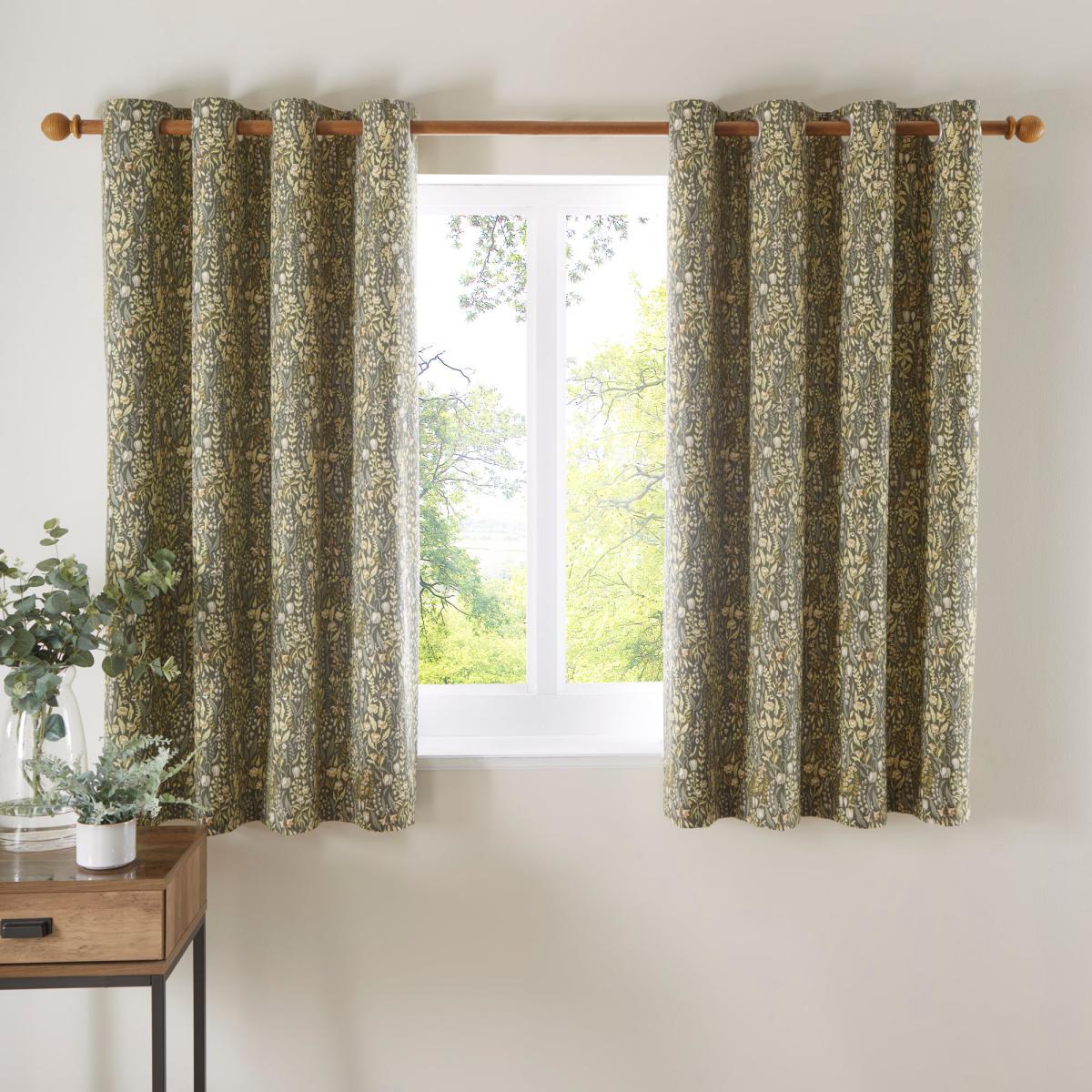 Brampton Green Eyelet Curtains Green – image 5