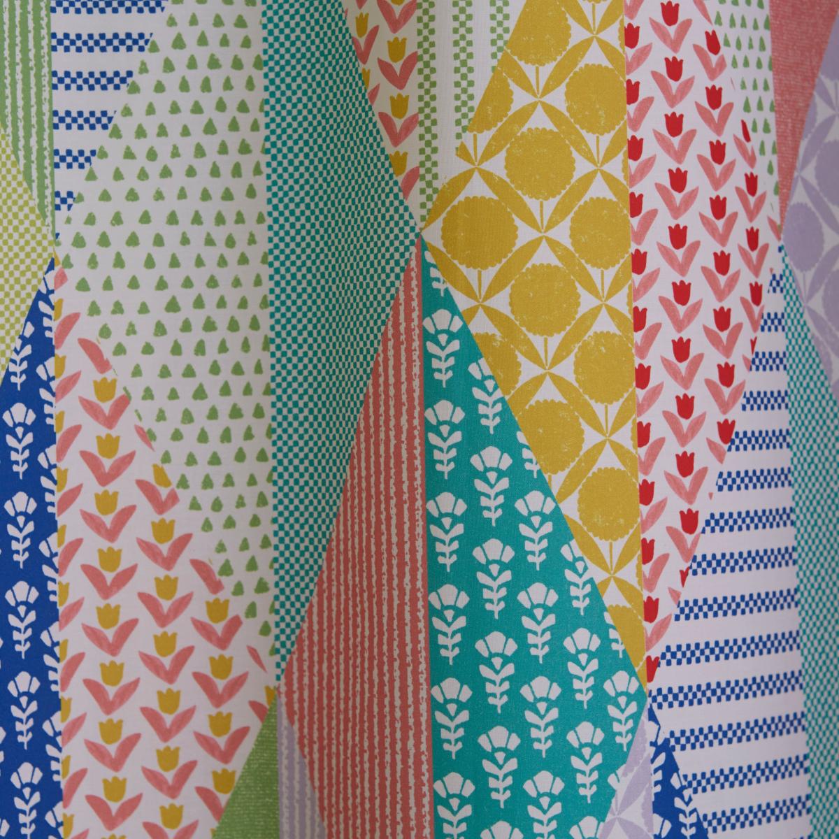 Joy Patchwork Pink Blackout Eyelet Curtains Pink – image 3