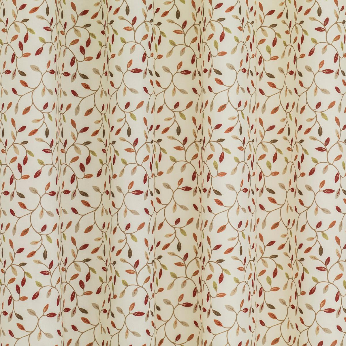 Juliet Terracotta Eyelet Curtains Red, Green and White – image 4