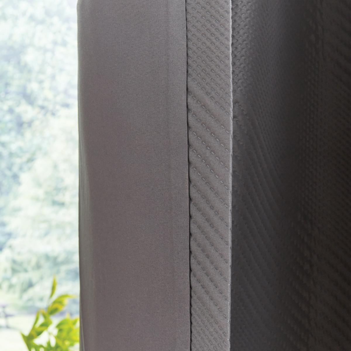 Catherine Lansfield Pinsonic Chevron Charcoal Eyelet Curtains Charcoal – image 4