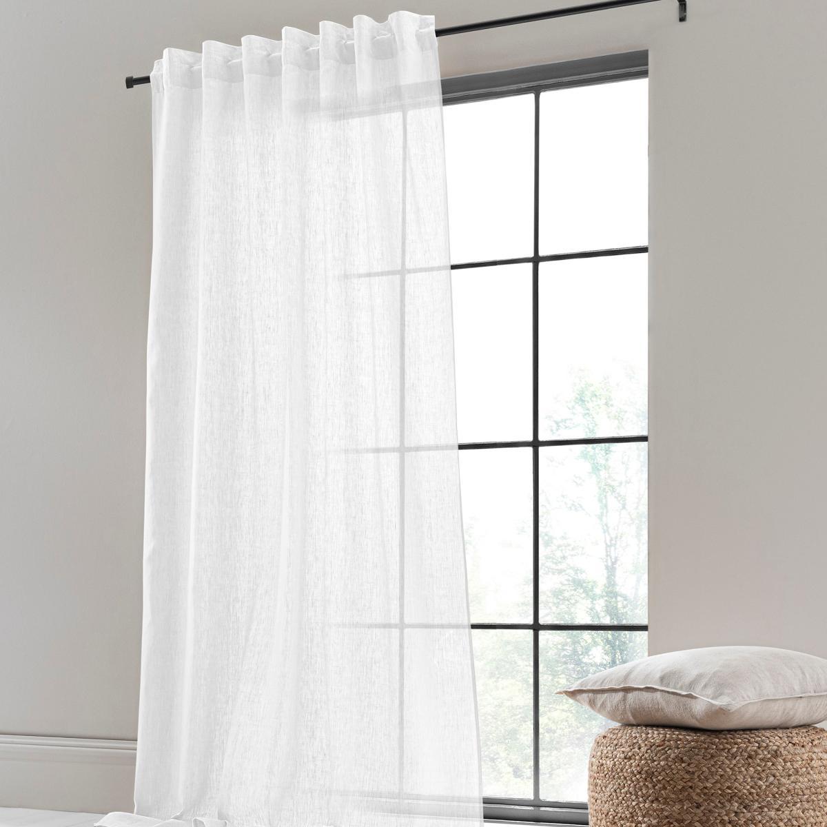 Cartmel Linen White Single Voile Panel White – image 2