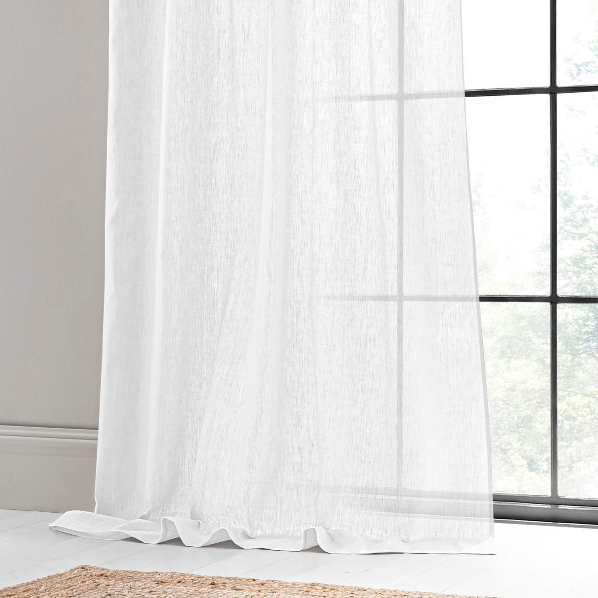 Cartmel Linen White Single Voile Panel White – image 3