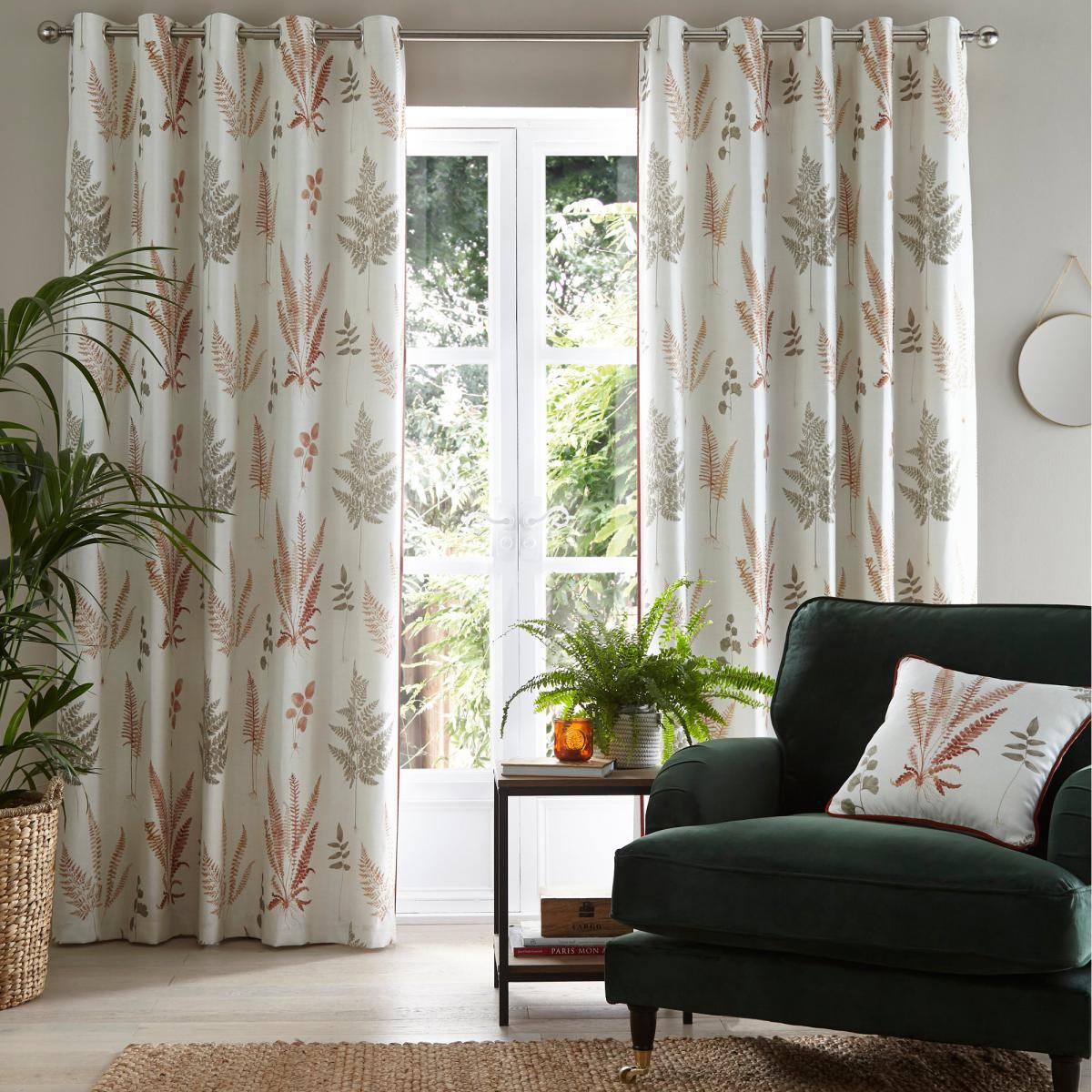 Fern Autumn Eyelet Curtains Natural – image 2
