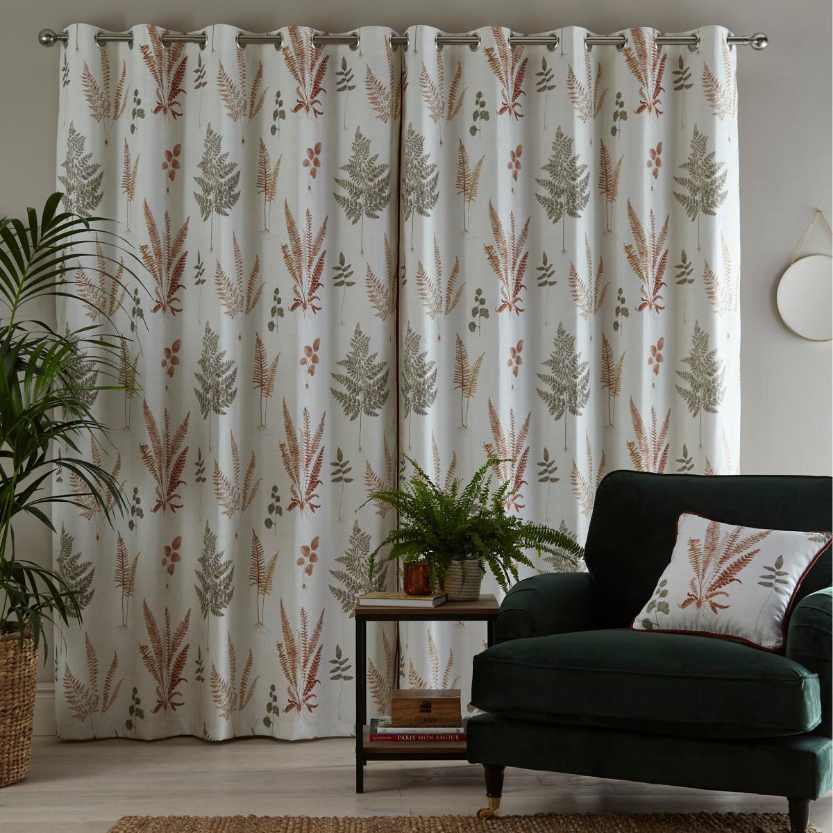 Fern Autumn Eyelet Curtains Natural – image 3