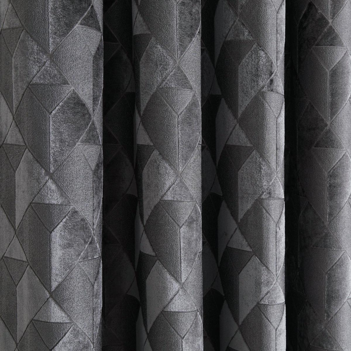 Appletree Boutique Quentin Jacquard Slate Eyelet Curtains Slate – image 3